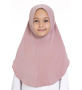 Pudra Pratik Hazır Geçmeli Genç Tesettür Bone Sandy Kumaş Düz Hijab 2312_06