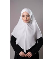 Krem Pratik Hazır Geçmeli Tesettür Eşarp Pamuk Caz Kumaş Düz Hijab 2306_40