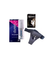 Durex Intense Kadın Uyarıcılı Jel + Siyah Deri Strap-On Kemeri + Hediye