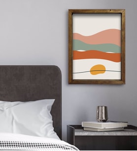 BK Gift Yatak Odası Konseptli Doğal Masif Ahşap Çerçeveli Tablo 45x65cm-41