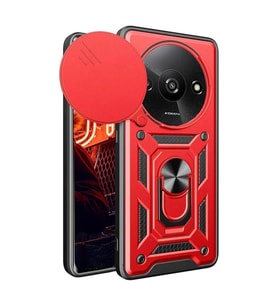 Xiaomi Redmi A3 4g Kılıf Pars Lens Yüzüklü Silikon - Kırmızı
