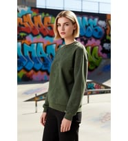 Kadın Bisiklet Yaka Düşük Kol Eskitme Efektli Regular Sweatshirt Fonksiyonel Dayanıklı Şık