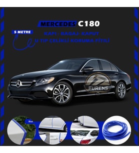 Mercedes C180 Oto Araç Kapı Koruma Fitili 5metre Parlak Mavi Renk