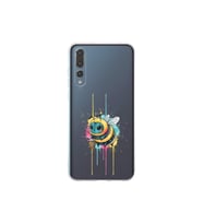 Huawei P20 Pro ile uyumlu Splash arı tasarımlı şeffaf silikon kılıf