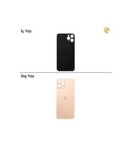 iPhone 11 Pro Max Altın Renk Arka Kapak Arka Cam Batarya Kapağı Lazer Kesim Kapak Pil Kapağı