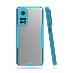 Xiaomi Mi 10T Pro 5G Kılıf Kamera Korumalı Arkası Şeffaf Silikon (Mavi)