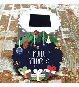 Magnet Hediyelik - Yılbaşı Yeni Yıl Temalı Mutlu Yıllar Hatıra Magnet