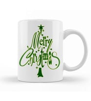 Yılbaşı Yeni Yıl Konseptli Merry Christmas Tree Kupa Bardak Porselen
