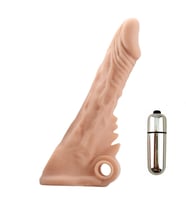 Hızlı Express Titreşimli 17 CM Soft Yumuşak Dokulu Lüks Realistik Tırtıklı Penis Kılıfı
