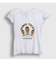 Presmono Kadın Beyaz Bop Bop Yes Yes Skibidi Toilet T-Shirt 479792tt