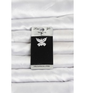 316L Cerrahi Çelik Kelebek Model Göbek Piercing 5886 - SSSSSS3171-5354