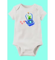 Organik Baskılı Pamuklu Unisex Bebek Body