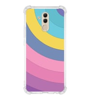 Huawei Mate 20 Lite  Köşe Korumalı Antişok Kapak Renk Cümbüşü Tasarımlı Şeffaf  Kılıf