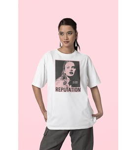 Oh Cause She Is Dead Reputation Baskılı Unisex Oversize Şarkıcı Taylor Swift Tişört