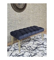 Gold Tel Ayaklı 90 cm Puf Bench - Puf - Bench - Kasalı Oturak - Oturak - Yatak Ucu Puf Füme Renk 90 x 40 Boyut/Ebat (Çok Renkli)
