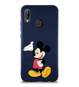 Huawei P20 Lite Soft Premier Kapak Mickey Mouse-C Tasarımlı Silikon Kılıf - Lacivert (Şeffaf)