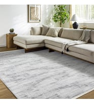 Makine Kaymaz Yıkanabilir Beyaz Eskitme Triko Salon Halısı Mutfak Halısı Koridor Halısı Yolluk Grey