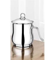 Şık 1,5 Litre Gümüş Kaplamalı Modern Süt Potu