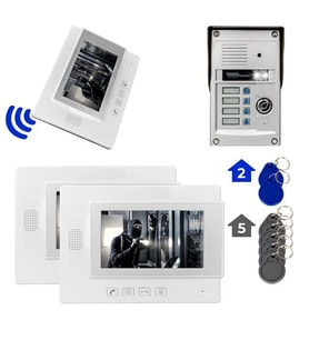 Powermaster 37T4 2 Daire 7   NFC Destekli Görüntülü Diafon Kapı Zili Interkom Akıllı Ev Güvenliği Sistemi