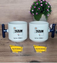 Yazılım Mühendisi Kupa Bardak T Lacivert Kulplu Mühendisler Günü Hediyesi