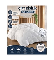 2 Adet Bella Home Mikrofiber -Beyaz- Çift Kişilik Yorgan (195x215)