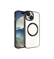 Apple iPhone 15 Uyumlu Kılıf M-safe Wireless Şarj Özellikli Zore Setro Silikon (Siyah)