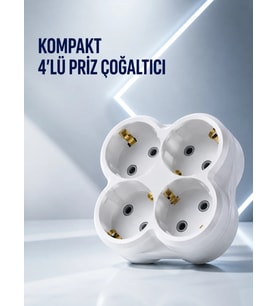 Duvar Tipi Priz Çoğaltıcı 4 Çıkışlı Kablosuz Kompakt Priz Adaptörü