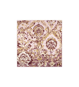 Bursa İpek Mürdüm Flower Desen Twill İpek Eşarp