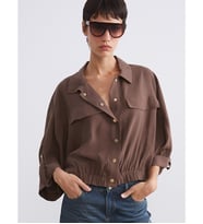 LCW Vision Kahverengi Modal Karışımlı Oversize Kadın Gömlek