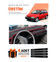 SUZUKI SWİFT (1988-1994) Uyumlu Torpido Koruma Örtüsü Oto Kılıfı - Siyah Kırmızı
