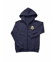 Erkek Poodle Baskılı Oversize Fermuarlı Hoodie (Lacivert)