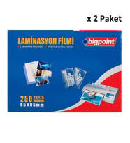 Bigpoint Laminasyon Filmi 65x95mm 125 Mikron 100'lü Kutu x 2 Paket