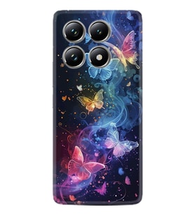 Xiaomi Redmi Note 14 Pro Plus Kılıf Boutique Baskılı Resimli Neon Kelebekler Pcode -092