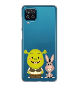 Samsung Galaxy A22 Uyumlu Shrek ve Eşek Tasarımlı Şeffaf Telefon Kılıfı