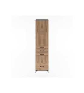 Hyperion Dolap 4 Raflı 4 Çekmeceli 4 Kapaklı 60x44x243 Antrasit-Çam