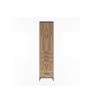 Hyperion Dolap 4 Raflı 4 Çekmeceli 4 Kapaklı 60x44x243 Antrasit-Çam