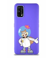 Realme 7 Pro Soft Premier Kapak Sandy Tasarımlı Silikon Kılıf - Mor (Şeffaf)
