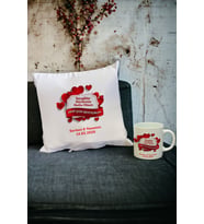 Sevgiliye Hediye Kupa Bardak ve Yastık Set 039 (Beyaz)