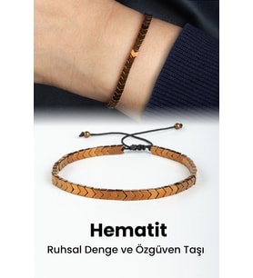 Hematit Doğal Taş Parlak Kahverengi Çavuş Kesim 4x2mm Makrome Bileklik