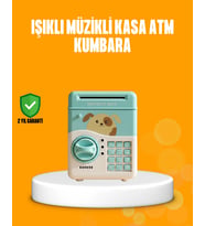 Su Yeşili Atm Kasa Görünümlü Elektronik Şifreli Çocuk Kumbarası