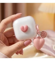 Samsung Galaxy Buds 4 Pro Kılıf Transparan Smiley Kalp Pembe