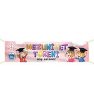 Mezuniyet Pankartı-4- 75x300 cm (Kırmızı)