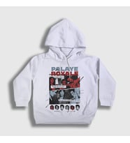 Presmono Unisex Çocuk Beyaz Poster Rock Palaye Royale Kapüşonlu Sweatshirt 529102tt