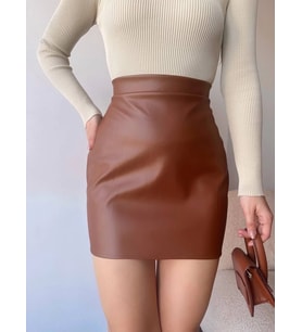 Düz deri etek taba h24468