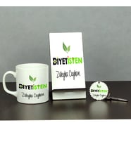 Diyetisyene Hediye Üçlü Set (Kupa + Telefon Standı + Anahtarlık) 001