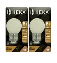 (2 Adet) Heka 6W (48W) 3000K (Sarı Işık) E27 Duylu Soft Led G45 Ampul