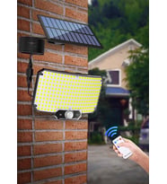 Monozone 234 LED Solar Dış Mekan Aydınlatma 3Mod Sensörlü Uzaktan Kumandalı Duvar Lambası Bahçe Işık