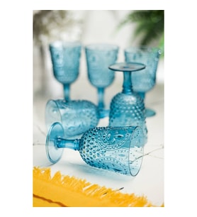 Akrilik Aquamarin 6lı Kadeh & Su Meşrubat Kahve Yanı Bardağı 450 ml ( Cam Değildir )