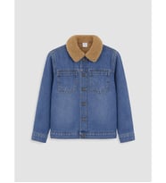 LCW Kids İndigo Kürk Yaka Polar Astarlı Erkek Çocuk Jean Ceket
