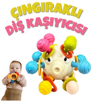 Çıngıraklı Diş Kaşıyıcısı Süper Kalite Dönen Kirpi Balığı Bebek Aktivite Oyuncağı Duyusal Montessori